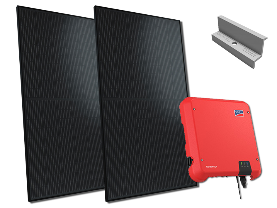 10x Solarwatt All Black 3650wp met SMA 3.0V omvormer