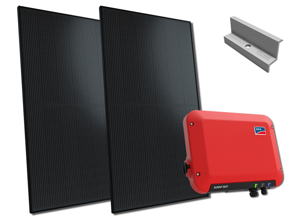 5x Solarwatt All Black 1800wp met SMA 1.5V omvormer
